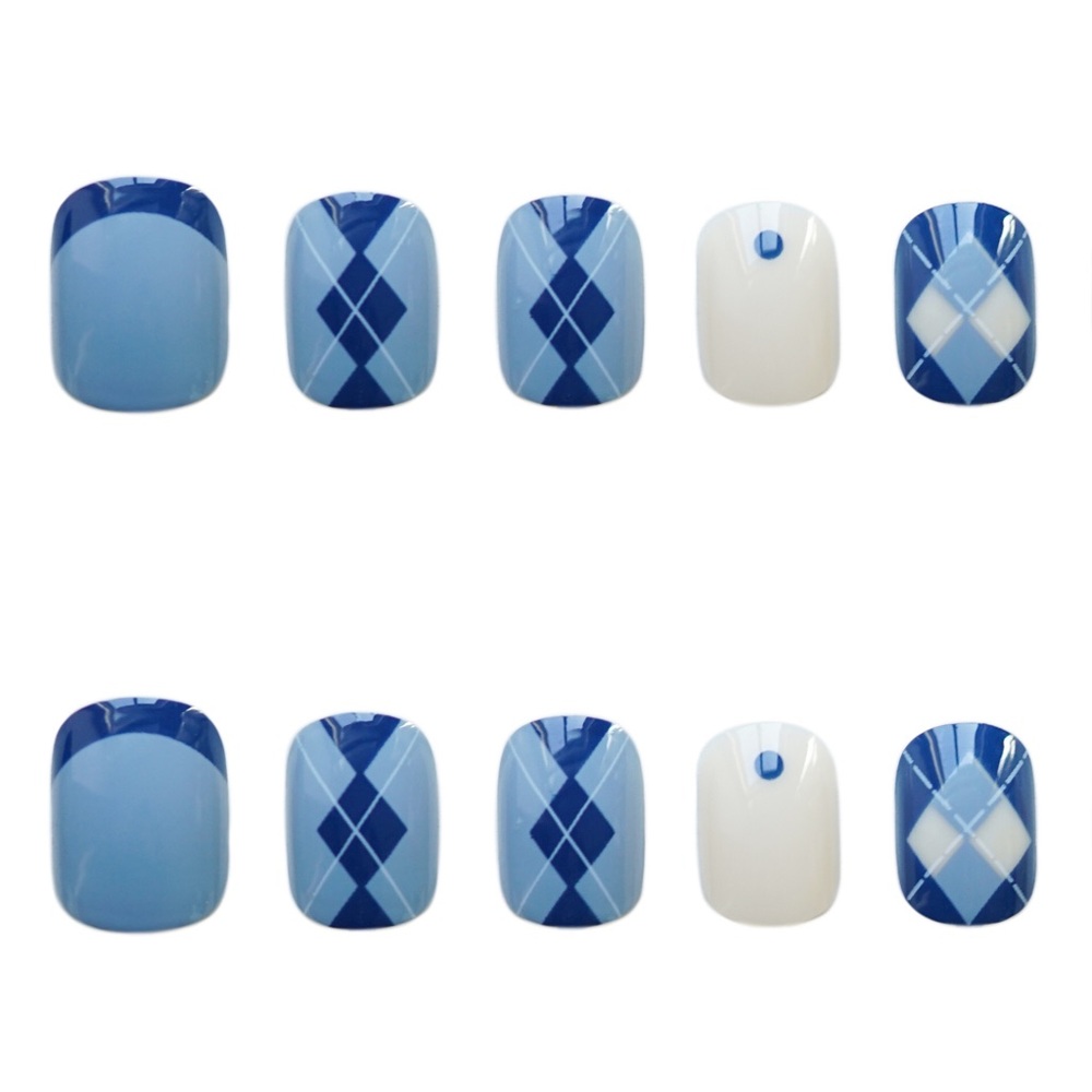 CLEAROUT🌹 Final sale💅 Press-on nails blue & white 24 pieces - Picture 4 of 4